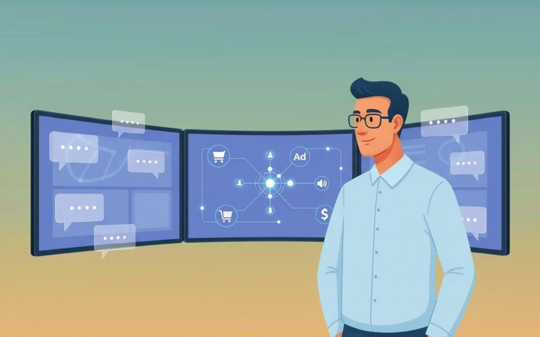 schemat tworzenia tekstów reklamowych w Google Ads przy użyciu sztucznej inteligencji Gemini oraz ChatGPT